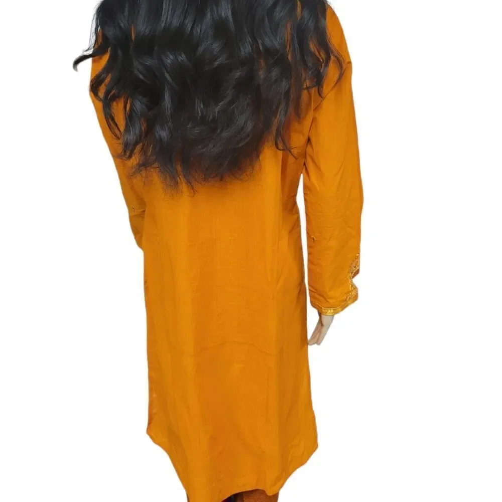 Sequin and Embroidered Straight Kurta with Matching Trousers